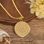 Ayat al-Kursi & Allah Calligraphy Disc Necklace