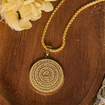 Ayat al-Kursi & Allah Calligraphy Disc Necklace