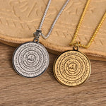 Ayat al-Kursi & Allah Calligraphy Disc Necklace