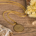 Ayat al-Kursi & Allah Calligraphy Disc Necklace