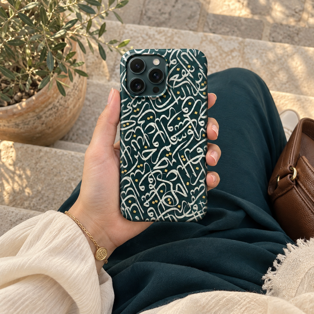 Green Arabic Calligraphy Phone Case