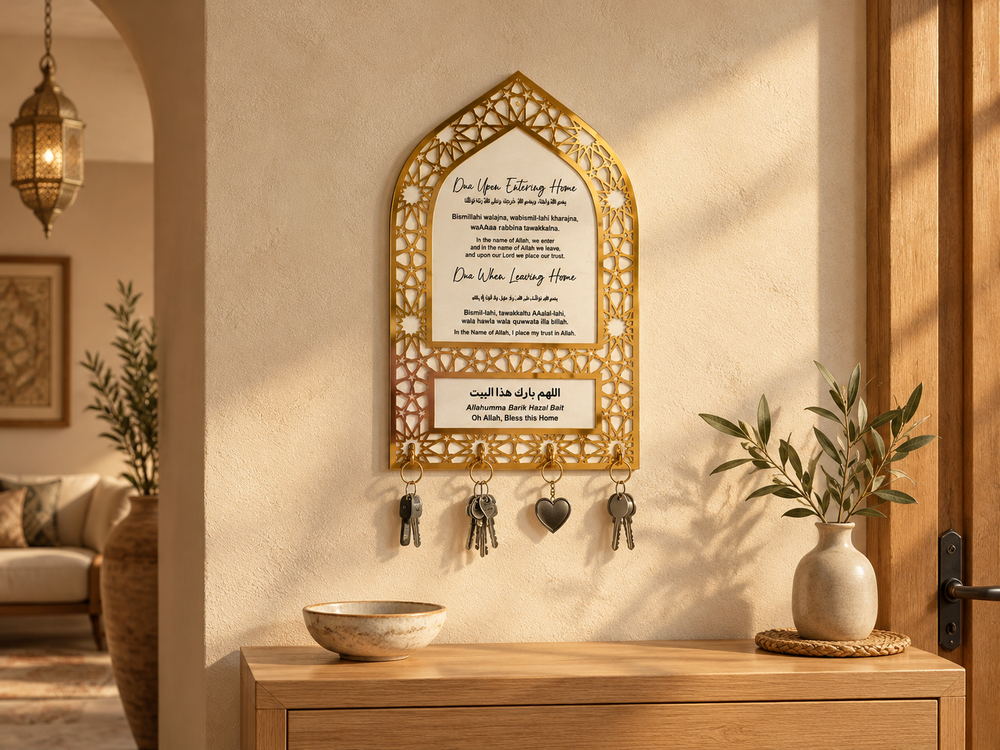 Arched Calligraphy Wall Key Holder